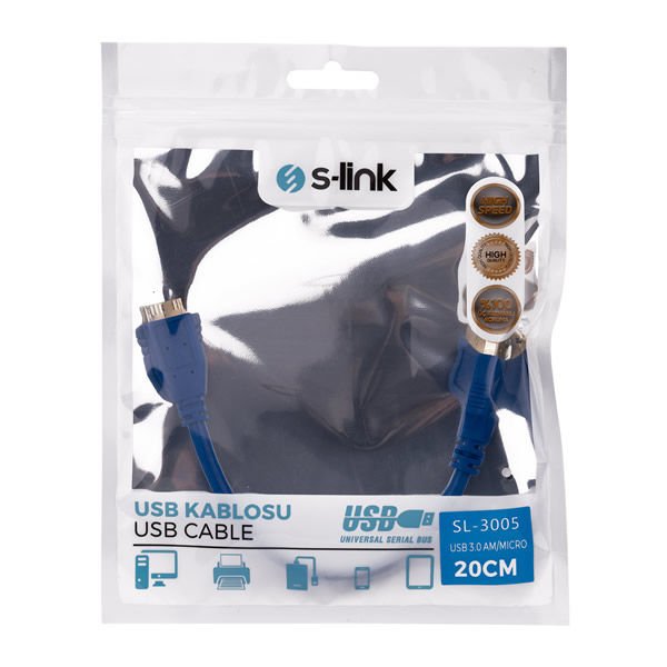 S-LİNK SL-3005 USB 0.20 MT 3.0 HDD KABLOSU
