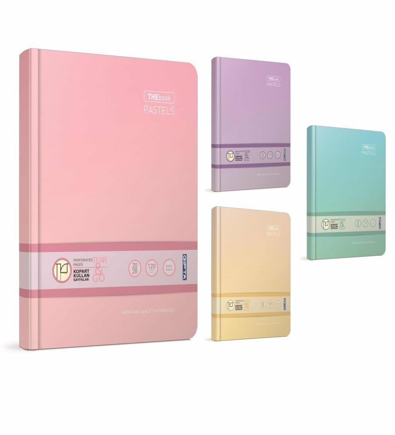 GIPTA THEBOOK PASTELS 20X28 240 YAPRAK ÇİZGİLİ İPLİK DİKİŞLİ SERT KAPAK DEFTER
