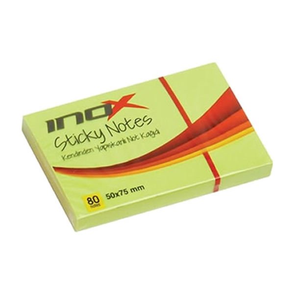 Inox 2373 50x75 80 Yaprak Fosforlu Yeşil Not Kağıdı