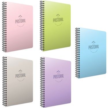 Gıpta Pastoral A4 96 Yaprak Çizgisiz Spiralli Plastik Kapaklı Defter