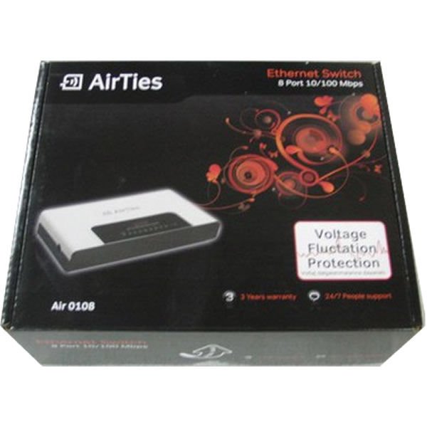Airties AIR-0108 8 Port 10/100 Mbps Masaüstü Switch
