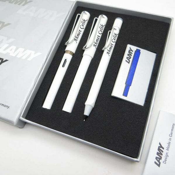 Lamy Safari Beyaz Dolma&Versatil&Roller Kalem Seti