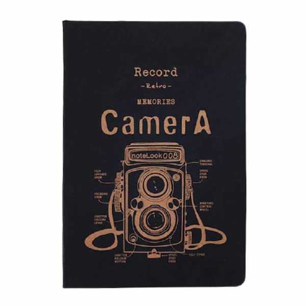 Scrikss A6 Tekstil Kapak Kamera Sarı Çizgili Defter