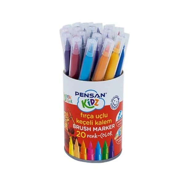 Pensan 4000 Kidz 20 Renk Fırça Uçlu Keçeli Kalem