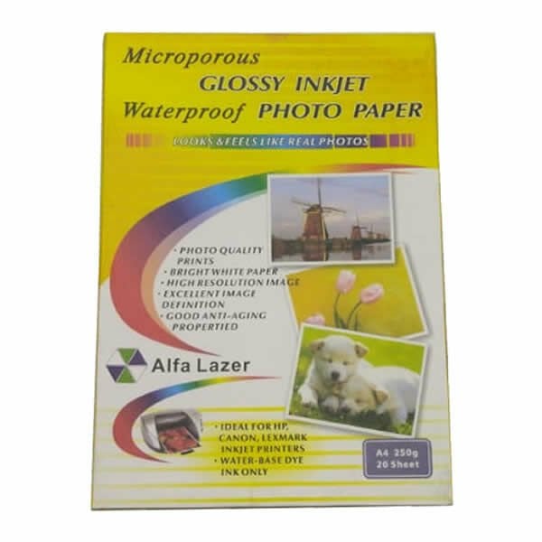 Alfa A4 Glosy Inkjet 20 Adet 250 gr Fotoğraf Kağıdı