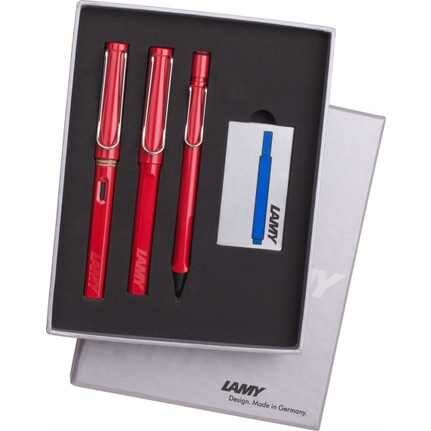 LAMY SAFARİ KIRMIZI DOLMA&VERSATİL&ROLLER KALEM SETİ
