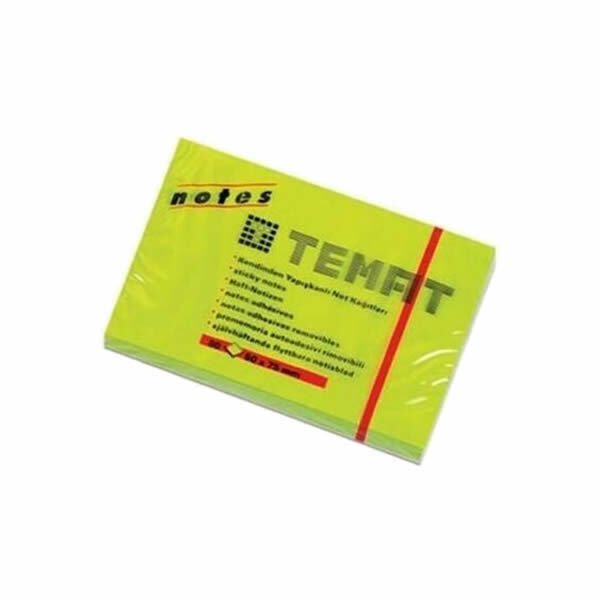 Temat 50x75 80 Yaprak Fosforlu Yeşil Not Kağıdı