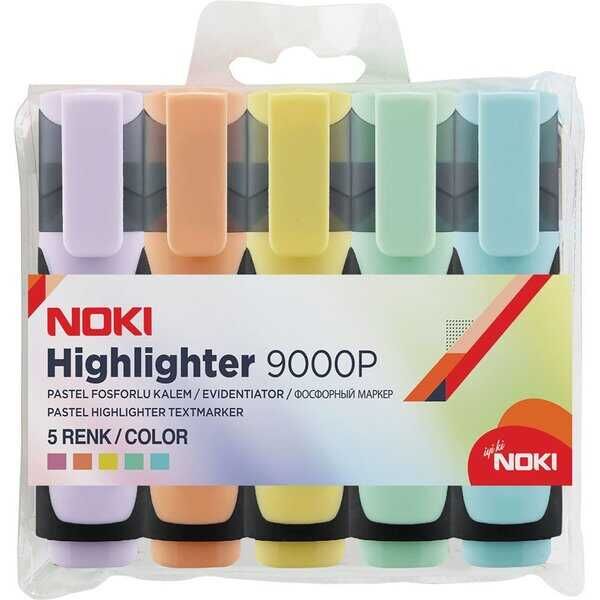 Noki 9000P5 5 li PVC Pastel Fosforlu Kalem