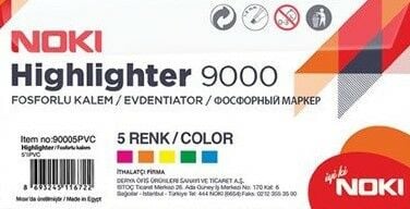 Noki 9000P5 5 li PVC Pastel Fosforlu Kalem
