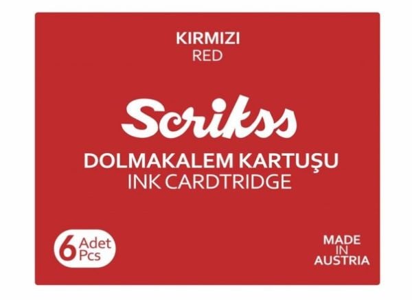 Scrikss 6 lı Kırmızı Dolma Kalem Kartuşu