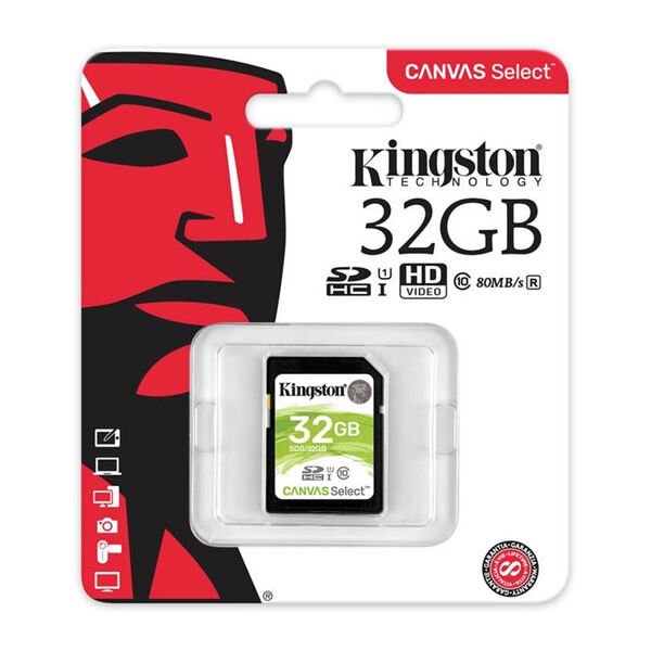 Kingston 32 Gb Sdhc Canvas Select 80R Cl10 Uhs Hafıza Kartı
