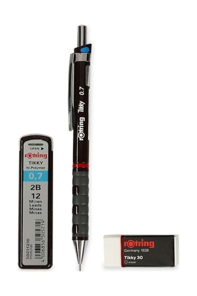 Rotring Tikky 0,7 mm Bordo Okul Mekanik Kurşun Kalem Seti