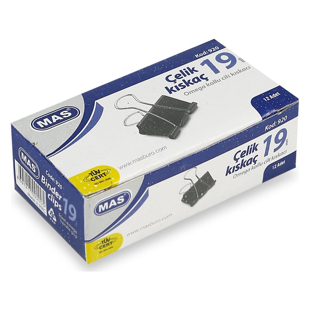 MAS 920 OMEGA 19 MM 12 Lİ SİYAH ÇELİK KISKAÇ