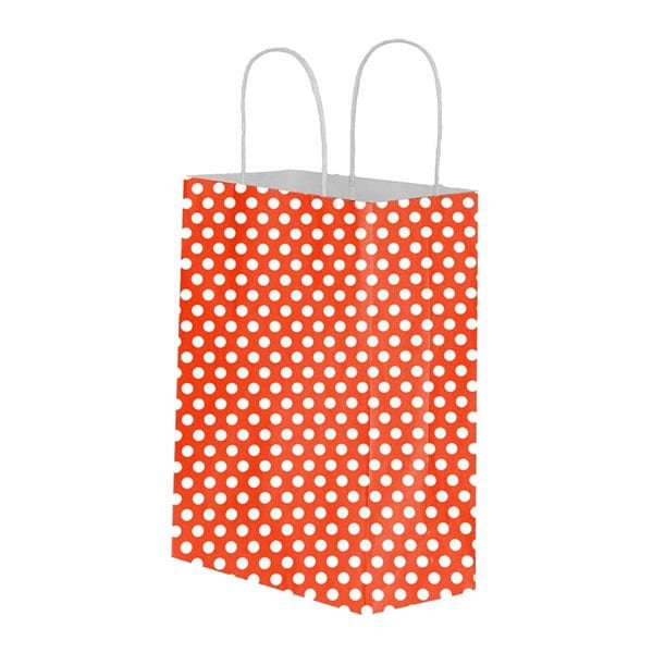 Umur 12x32x40 cm 25 li 90 gr Turuncu Puantiyeli Karton Poşet