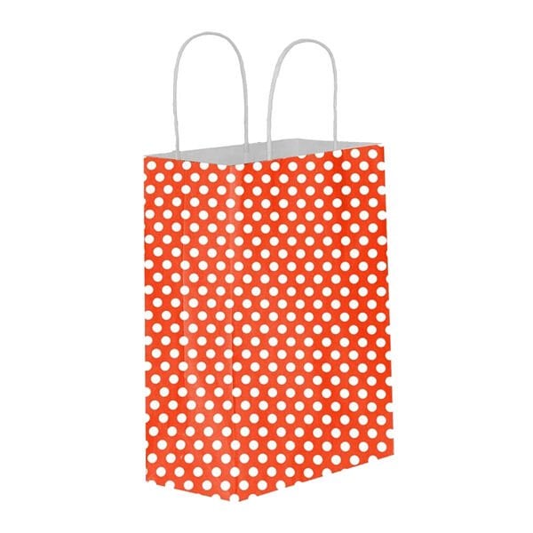 Umur 12x32x40 cm 25 li 90 gr Turuncu Puantiyeli Karton Poşet