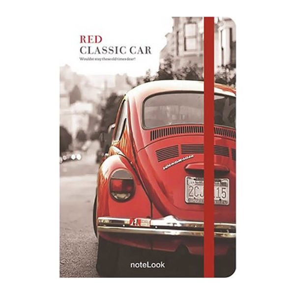 Scrikss A6 Red Classic Car Çizgili Defter