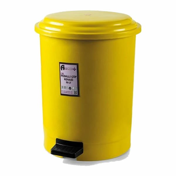 Aform 50 Lt No:5 Sarı Pedallı Çöp Kovası