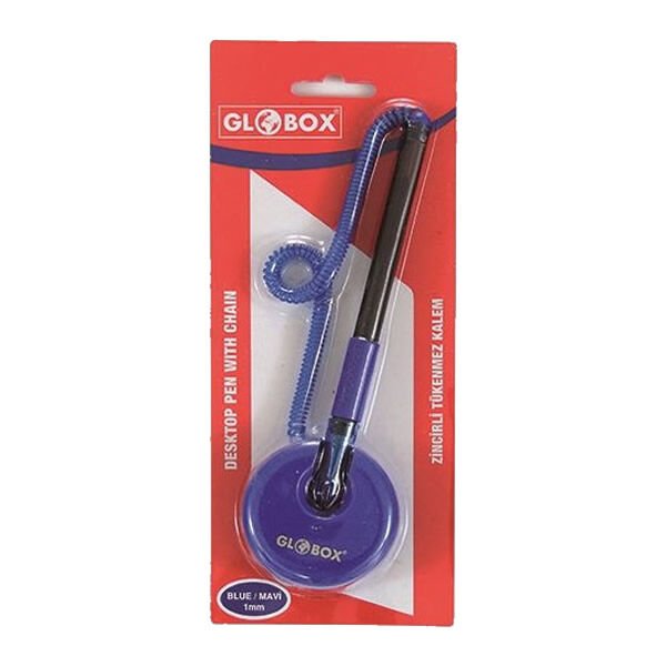 GLOBOX 1032 MAVİ SPİRALLİ MASA KALEMİ
