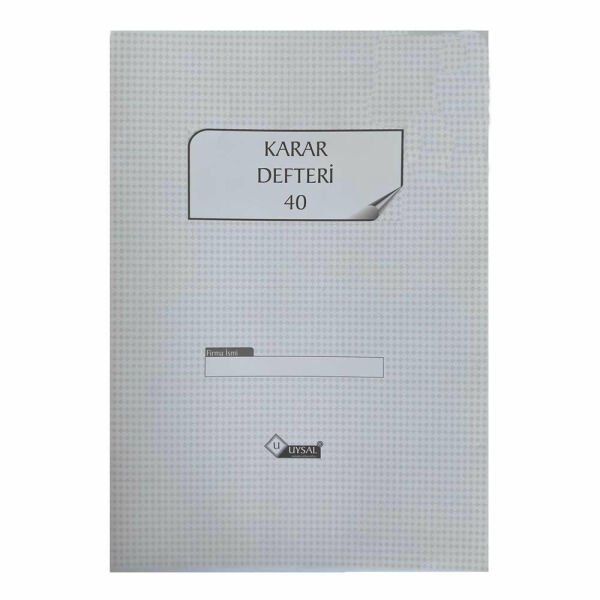 Uysal 40 Yaprak Karton Kapak Karar Defteri