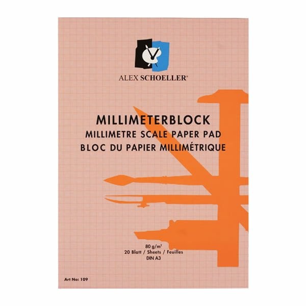 Alex Schoeller A3 20 li Kırmızı Milimetrik Blok
