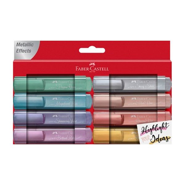 Faber-Castell K46 8 li Metalik Karton Blister Fosforlu Kalem