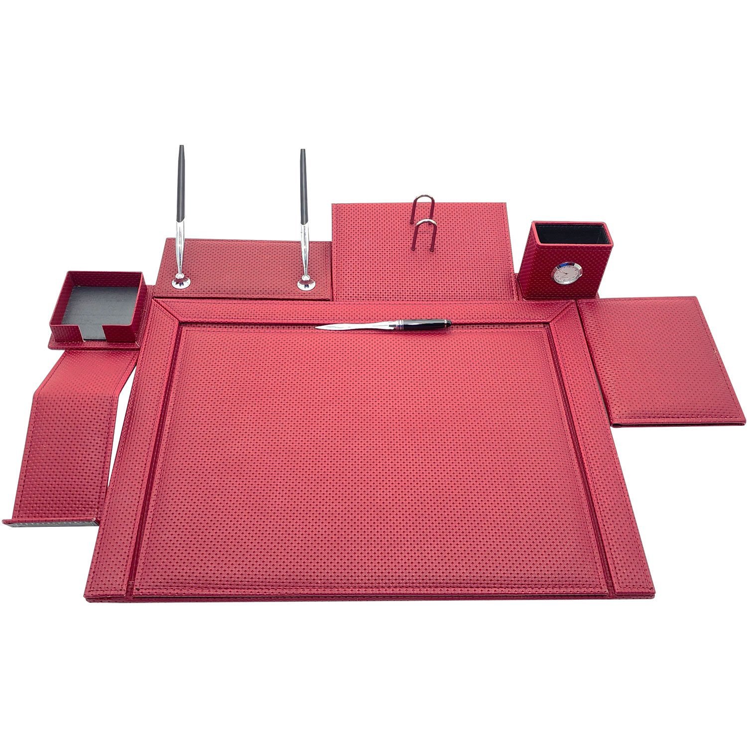 Gülpaş 240 10 Parça Macro Desen Bordo Lüks Deri Sümen Takımı