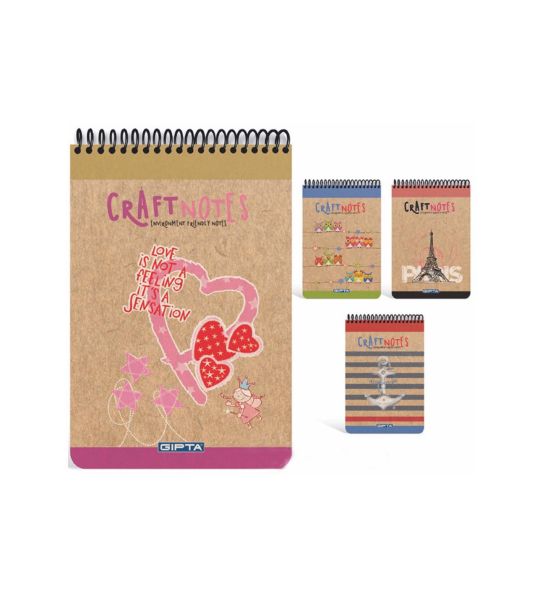 Gıpta Craft Notes A6 100 Yaprak Kareli Sert Kapaklı Bloknot