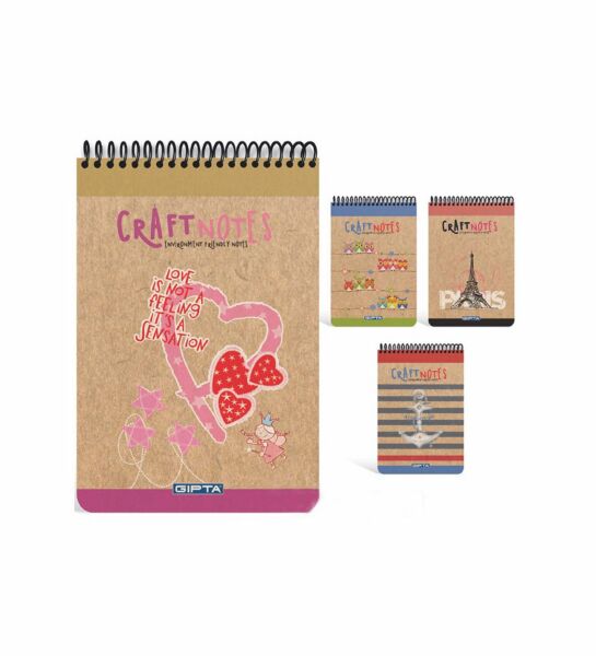 Gıpta Craft Notes A6 100 Yaprak Çizgili Sert Kapak Bloknot