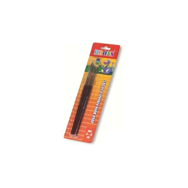Brons BR-245 145 Serisi No: 6 - 8 - 10 3 Adet Suluboya Fırça Set