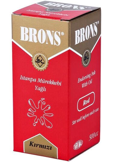 Brons BR-322 500 gr Kırmızı stampa Mürekkebi Boş Kaşe