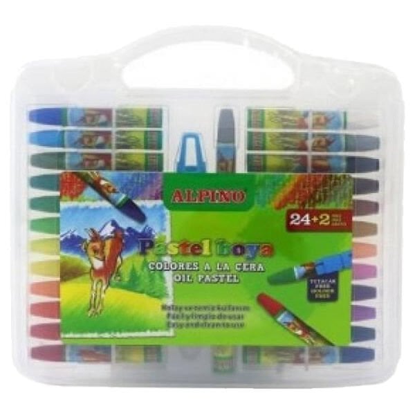 Alpino DC-008297 24+2 Renk Tutacaklı Köşeli Pastel Boya Çantası