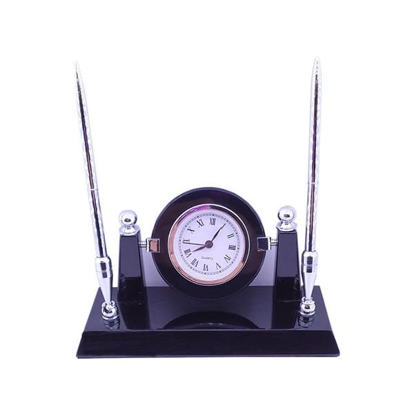 Unık Au-200 Çift Kalemli Saatiı Ahşap Masa Seti