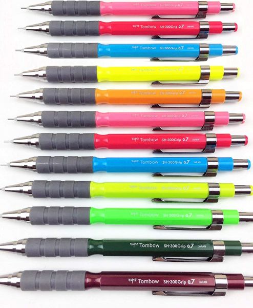 Tombow SH-300 Grip 0,7 mm Pembe Uç Silgi Kalem 3PC Seti