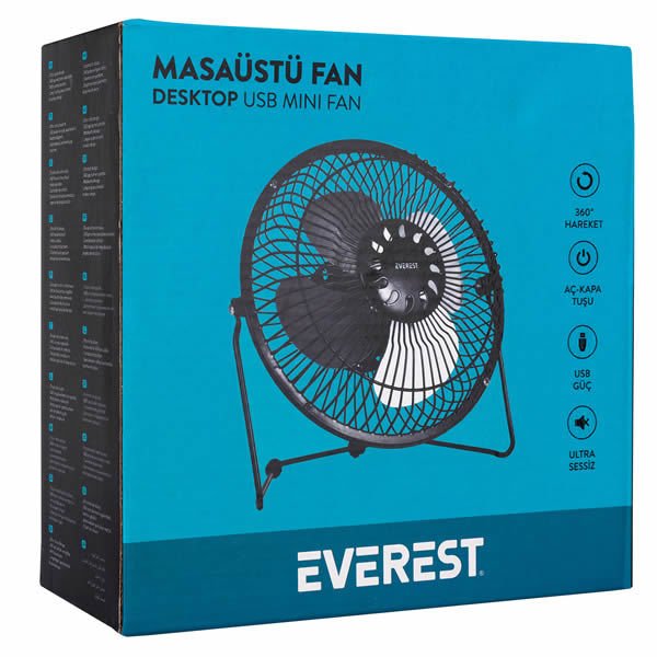 EVEREST EFN-487 USB METAL MASAÜSTÜ VANTİLATÖR