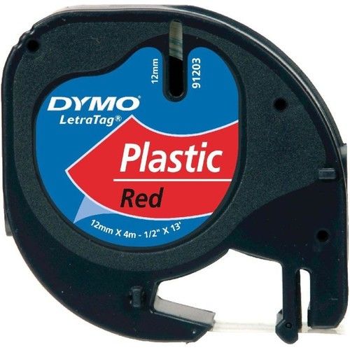 Dymo 59424 Letratag 12mmx4mt Plastik Kırmızı Şerit
