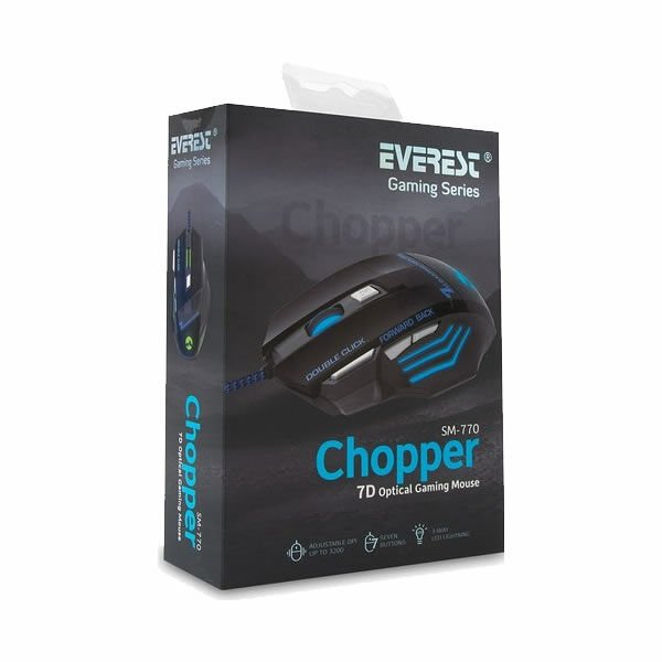 EVEREST SM-770 2000 DPİ SİYAH USB KABLOLU OPTİK MOUSE