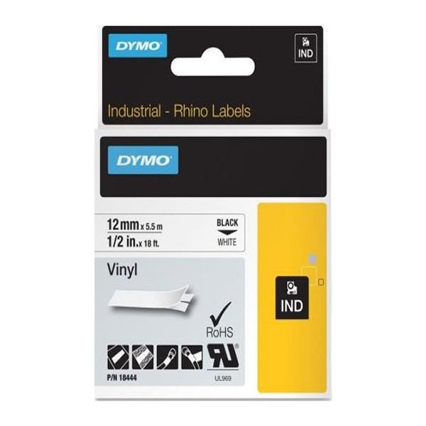 Dymo Rhınopro 18432 Sarı Üzerine Siyah Renkli Vinil Şerit