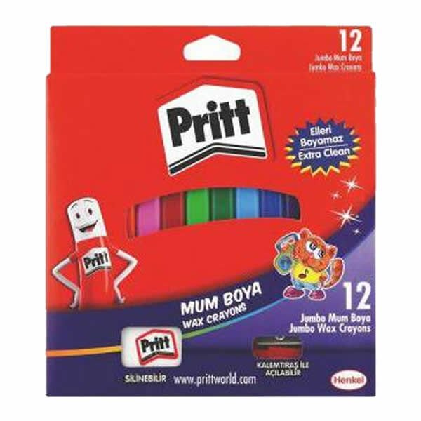 Pritt 1655739 12 li Üçgen Silinebilir Pastel Boya