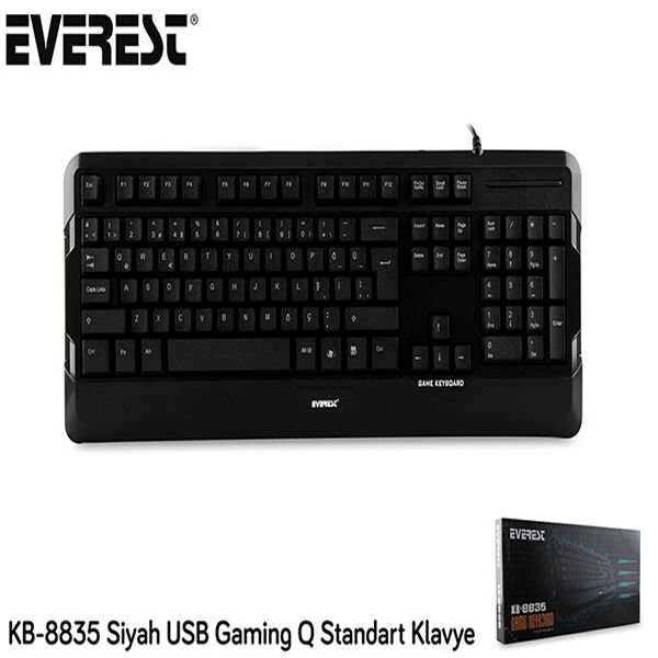 EVEREST KB-8835 SİYAH Q USB GAMİNG STANDART KLAVYE