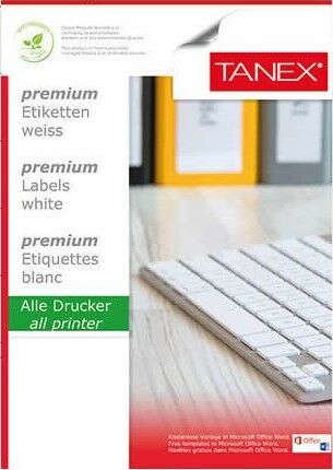 Tanex TW-2124 70x42,43mm 100 lü Lazer Etiket