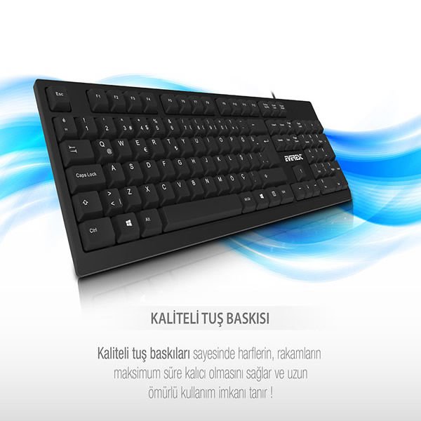 EVEREST KM-615 SİYAH USB COMBO Q STANDART KLAVYE & MOUSE SET