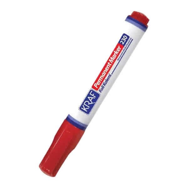 Kraf 230 Kesik Uç Kırmızı Permanent Markör Kalem