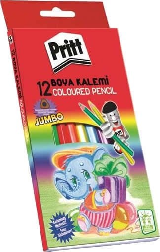 Pritt 12 li Karton Kutulu Jumbo Üçgen Boya Kalemi
