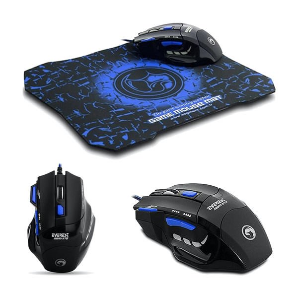 Everest SGM-X7B Mavi Usb Gaming Mouse&Mousepad Seti