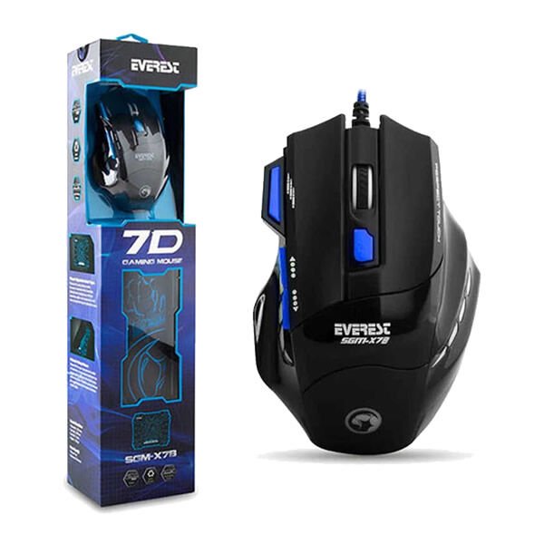 Everest SGM-X7B Mavi Usb Gaming Mouse&Mousepad Seti
