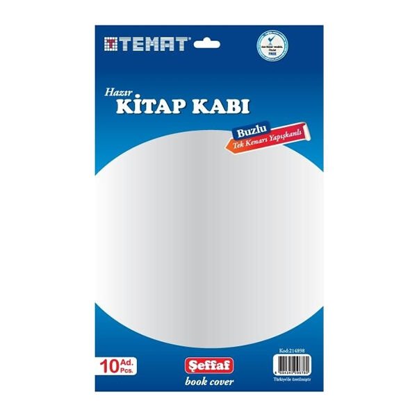 Temat 214900 10 lu Kırmızı Tek Kenarı Yapışkanlı Kitap Kabı