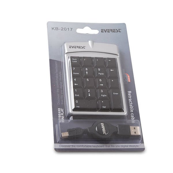 Everest KB-2017 Gri & Siyah Usb Numerik Standart Klavye