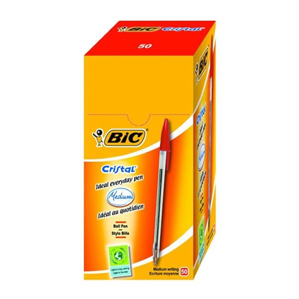 Bic 847899 50 li Cristal Medium Kırmızı Tükenmez Kalem
