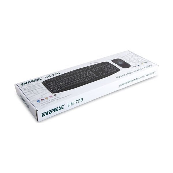 Everest UN-796 Siyah Q Usb Multimedya Klavye & Mouse Seti
