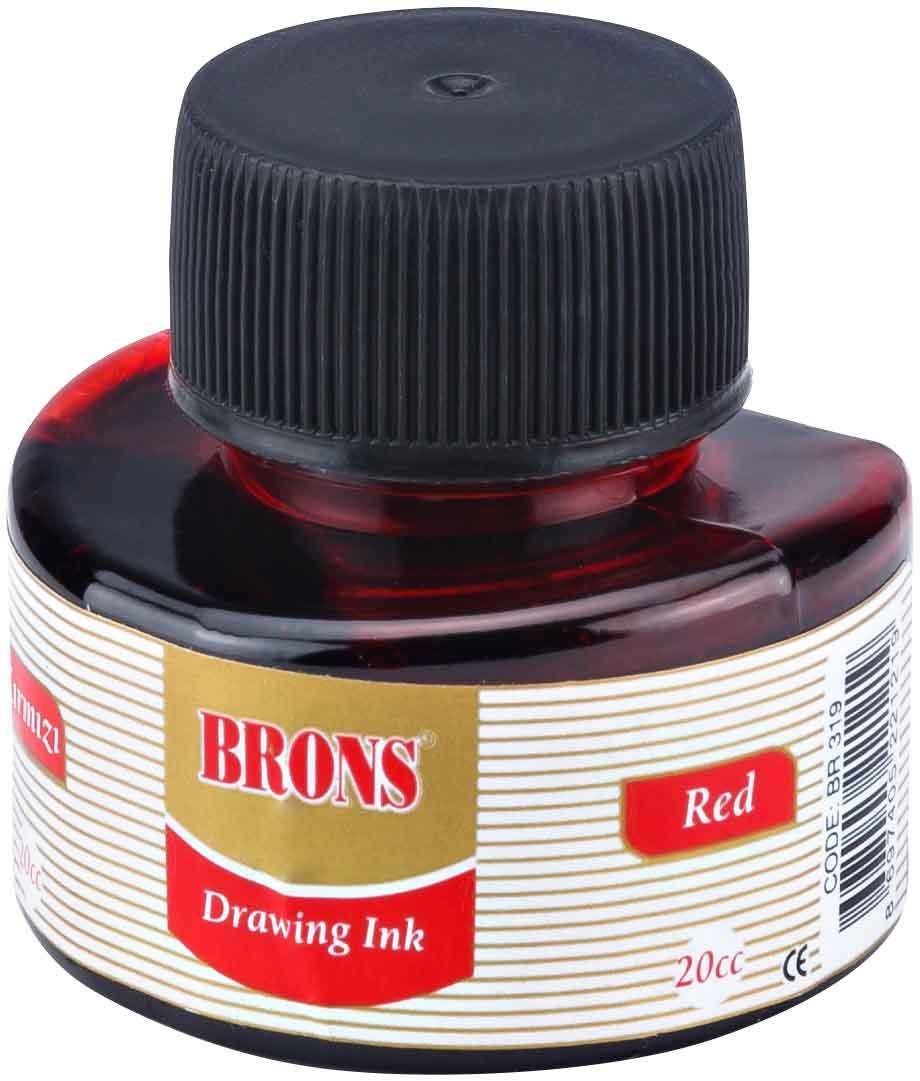 Brons BR-319 20 cc Kırmızı Çini Mürekkebi